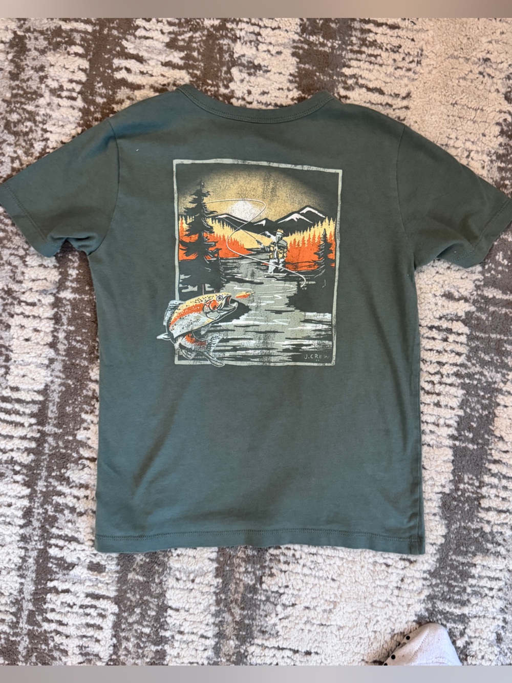 Crewcuts Green Short-Sleeve Tee with Fishing Graphic